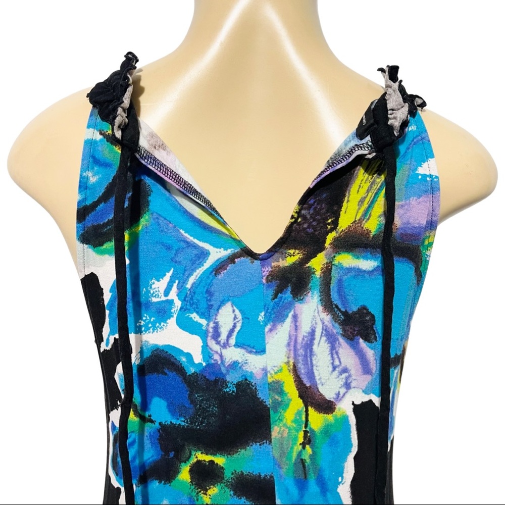 S Vintage INC International Concepts Floral Blue & Black Sequin Dress - Picture 10 of 14